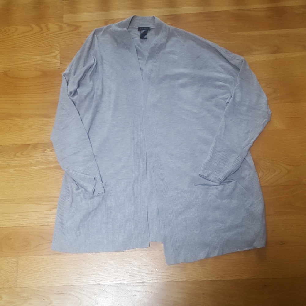 Grey Anne Taylor Factory open cardigan